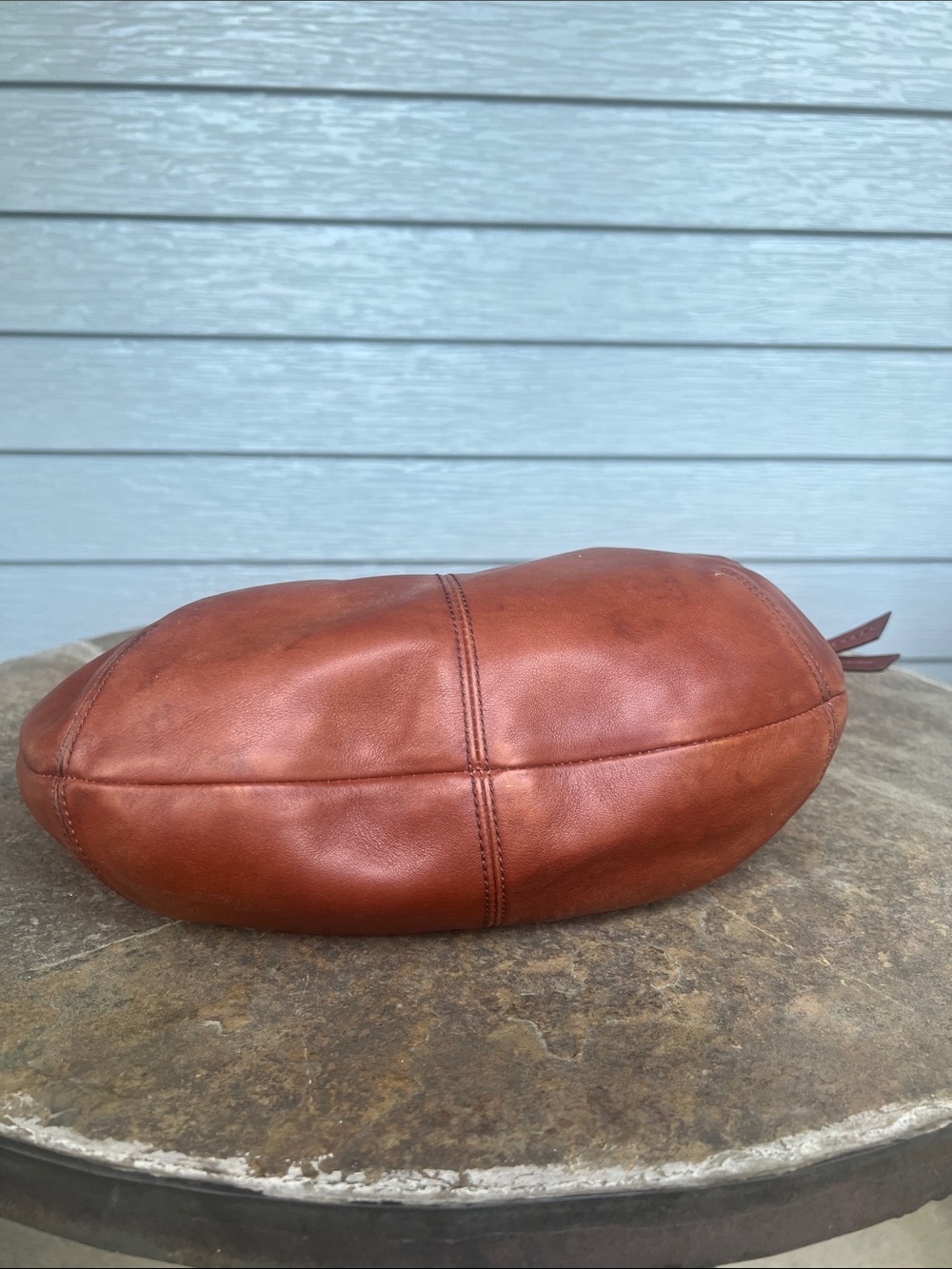 Coach F13730 Soho Pleated rustic cognac pleated saddle/Hobo Bag - Picture 4 of 13